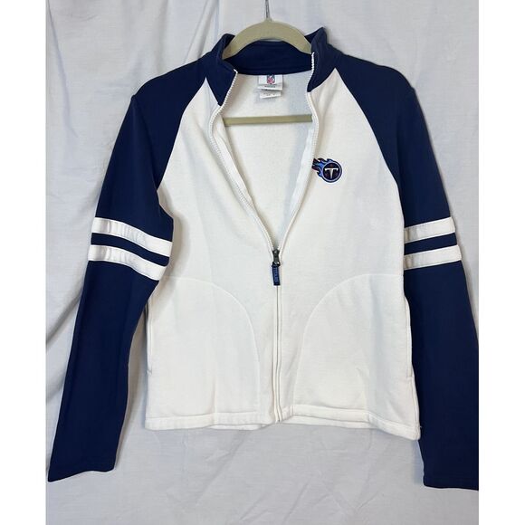NFL Team Tennessee Titans Womens Full Zip track jacket white and blue size Small - Picture 1 of 5